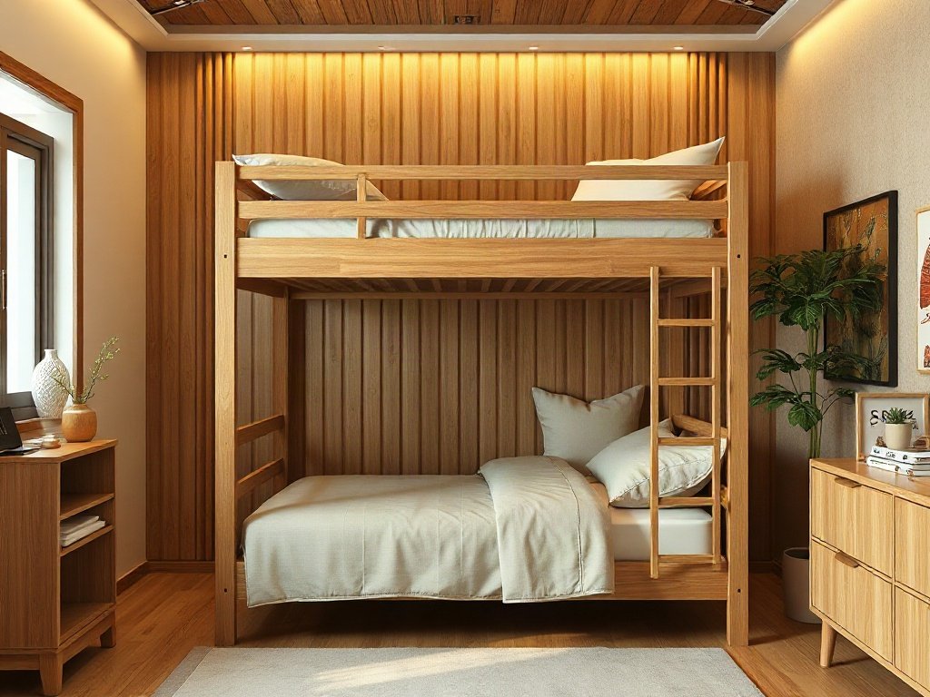 Giường tầng người lớn 1m6 chắc chắn tiện lợi Giường tầng người lớn 1m6 hoàn thiện đặt trong nhà ở Việt Nam
