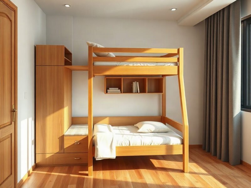 Giường tầng thông minh tại quận 9 đa năng hiện đại Giường tầng thông minh tại quận 9 làm từ gỗ tự nhiên thiết kế đa năng hiện đại