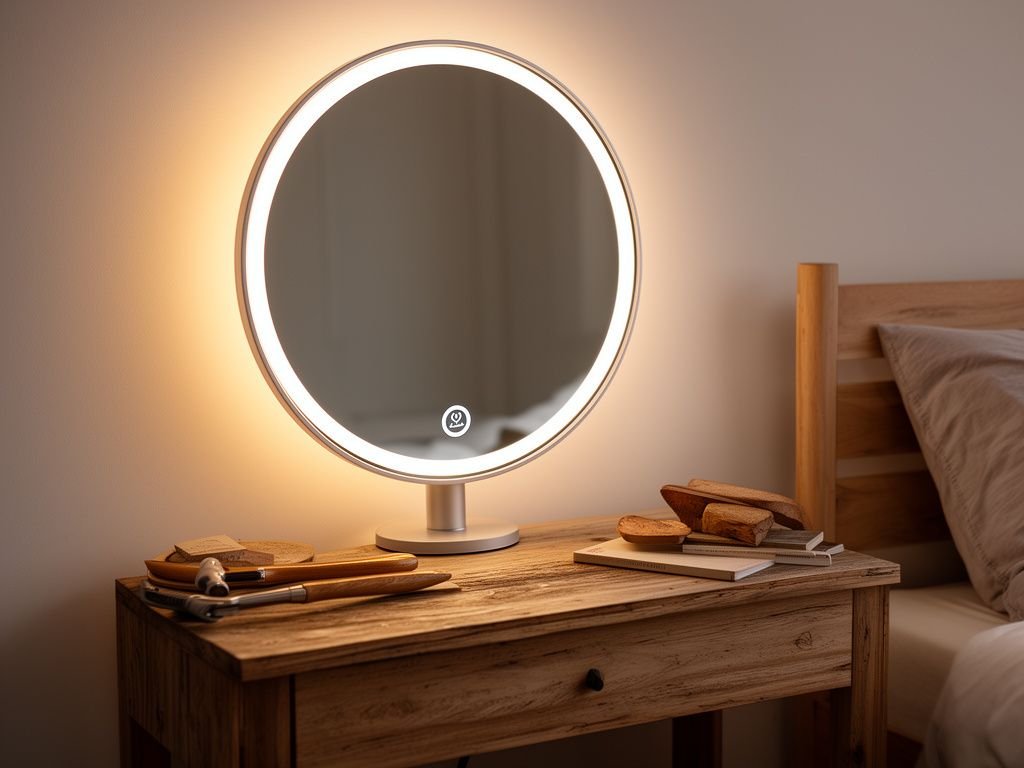 Bàn Trang Điểm Thông Minh Tích Hợp Ổ Cắm Sạc - Chọn Sao Đúng Gương LED tích hợp trên bàn trang điểm điều chỉnh ánh sáng
