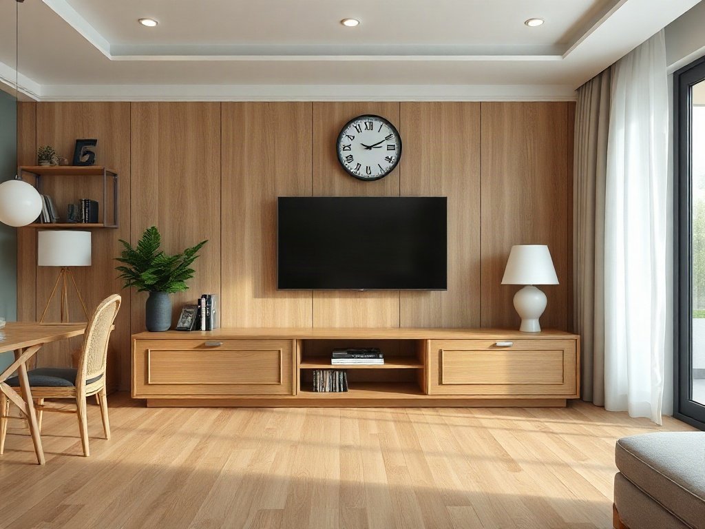 Kệ Tivi Gỗ MDF Phối Màu Gỗ Và Trắng: Chọn Sao Cho Chuẩn Không gian phòng khách với kệ tivi phối hai màu gỗ trắng