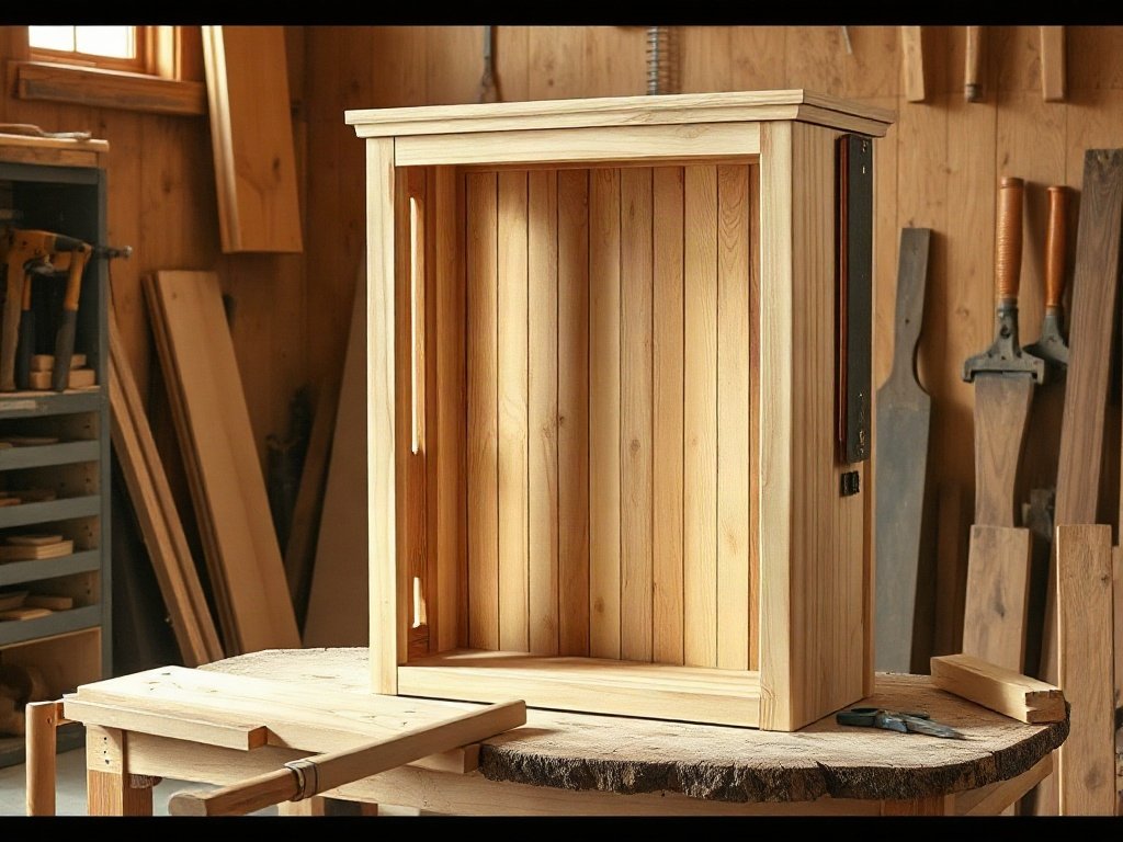 Mua tủ rượu gỗ tự nhiên ở đâu uy tín tại TPHCM Khung tủ rượu gỗ tự nhiên đang thi công tại xưởng mộc thủ công