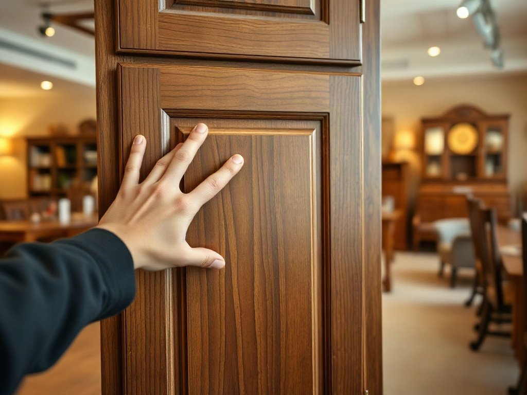 Giá đồ gỗ nội thất Kiểm tra độ chắc chắn cánh tủ gỗ trước khi chốt giá nội thất