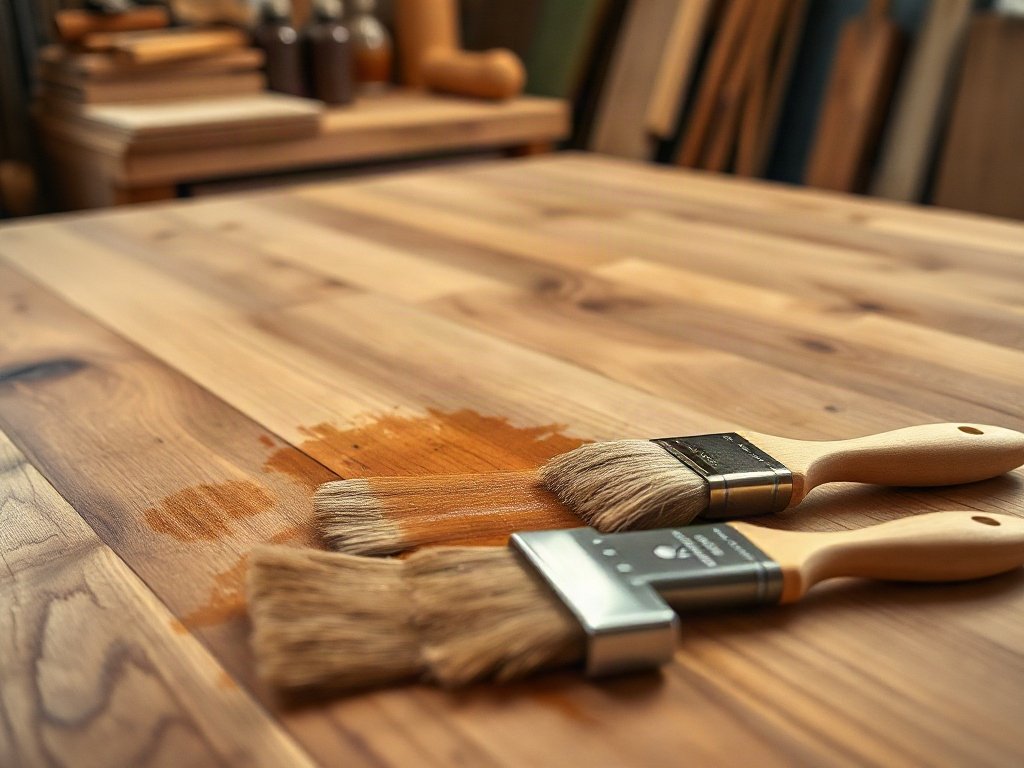 Bàn Làm Việc Tại Nhà Gỗ Sồi Lau Màu Óc Chó Đẹp Bền Kỹ thuật lau màu óc chó trên bề mặt gỗ sồi