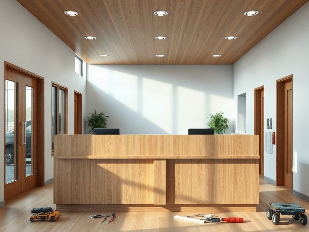 Chỗ bán quầy tiếp tân tại quận 6 mẫu mã đa dạng Lắp đặt hoàn thiện quầy tiếp tân gỗ tự nhiên tại văn phòng khách
