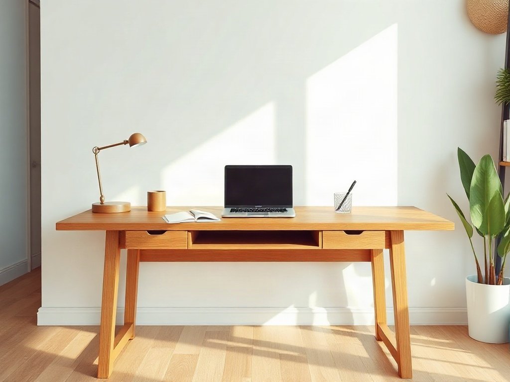 6 ý tưởng decor bàn làm việc phong cách ấn tượng nhất hiện nay Mẫu bàn làm việc đẹp bố trí tối giản chỉ vài vật dụng cần thiết