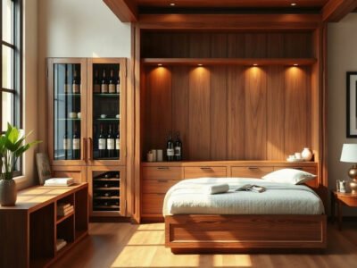 Mua tủ rượu gỗ tự nhiên ở đâu uy tín tại TPHCM mẫu tủ gỗ óc chó cao cấp