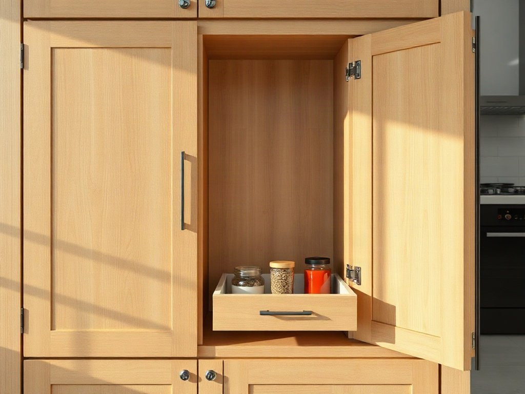 Tủ Rượu Ngăn Phòng Khách Và Bếp Đa Năng Ngăn kéo và tủ chén phía mặt tủ rượu hướng khu bếp