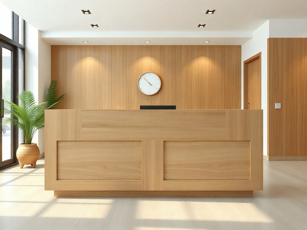 Giá bán quầy lễ tân giá rẻ TPHCM năm 2019 Quầy lễ tân giá rẻ TPHCM thiết kế đơn giản đặt tại sảnh văn phòng nhỏ