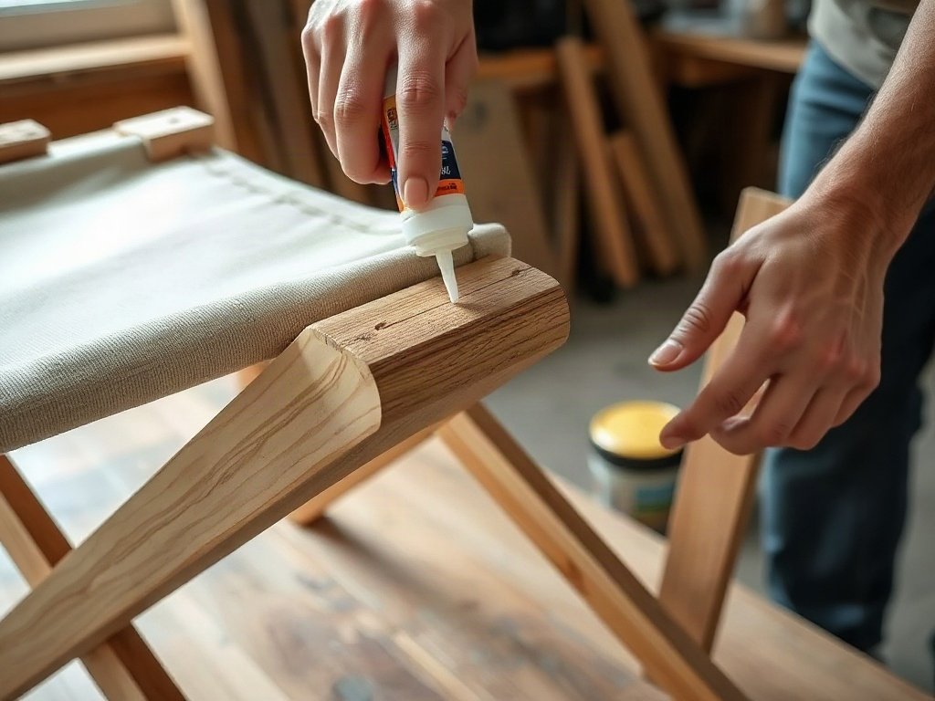 Sửa chữa mối mộng lỏng của khung ghế bố bằng keo gỗ