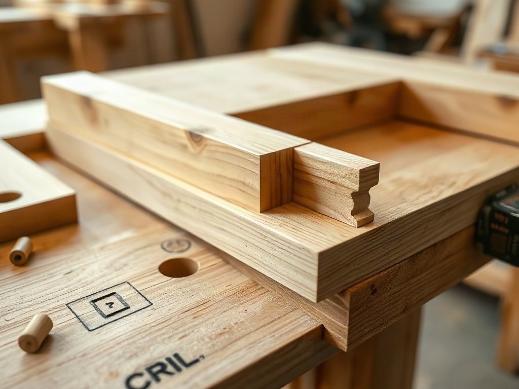 Thợ xử lý mối mộng tủ thờ bằng keo chống ẩm trước khi ghép