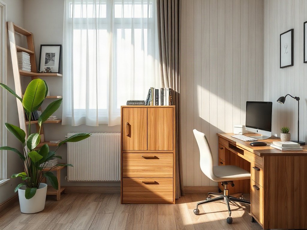 Mua tủ hồ sơ 1 cánh ở đâu đảm bảo chất lượng và giá thành Tủ hồ sơ 1 cánh gỗ tự nhiên kê góc phòng làm việc gọn gàng