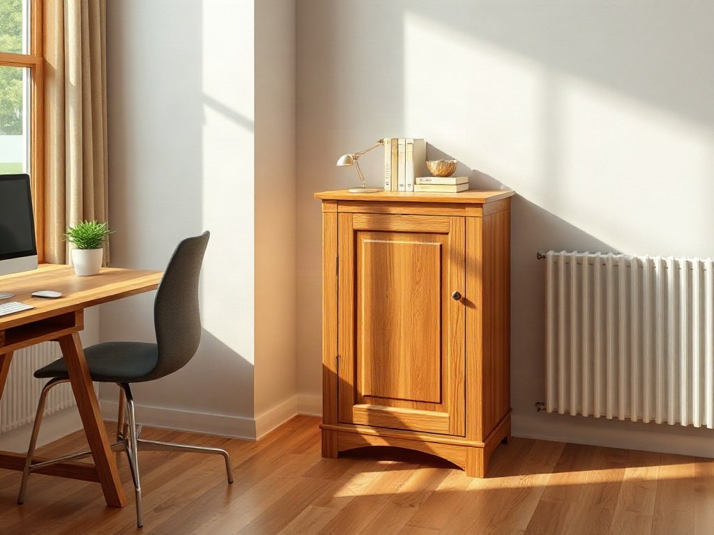 Mua tủ hồ sơ 1 cánh ở đâu đảm bảo chất lượng và giá thành Tủ hồ sơ 1 cánh phối cùng bàn làm việc gỗ trong phòng hiện đại