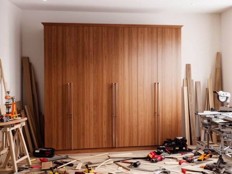 Tủ Quần Áo Kịch Trần MDF Phủ Acrylic Sang Trọng Tủ quần áo kịch trần MDF phủ Acrylic sang trọng trong phòng ngủ hiện đại