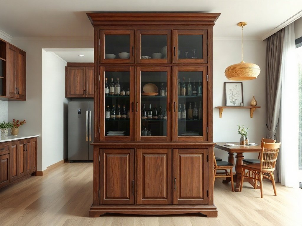 Tủ Rượu Ngăn Phòng Khách Và Bếp Đa Năng Tủ rượu ngăn phòng khách và bếp đặt giữa căn hộ hiện đại