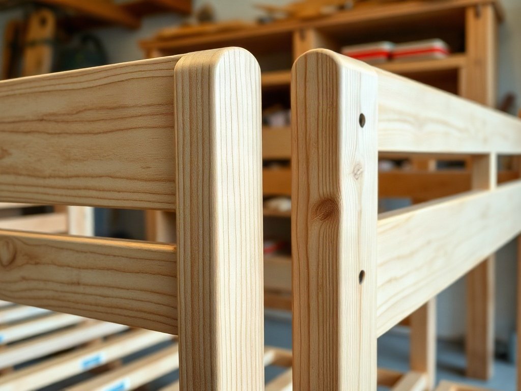 vân gỗ tự nhiên đóng giường tầng cho bé