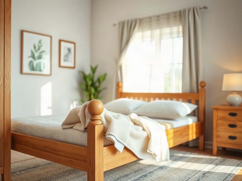Vệ sinh giường ngủ gỗ óc chó bằng khăn mềm mỗi ngày