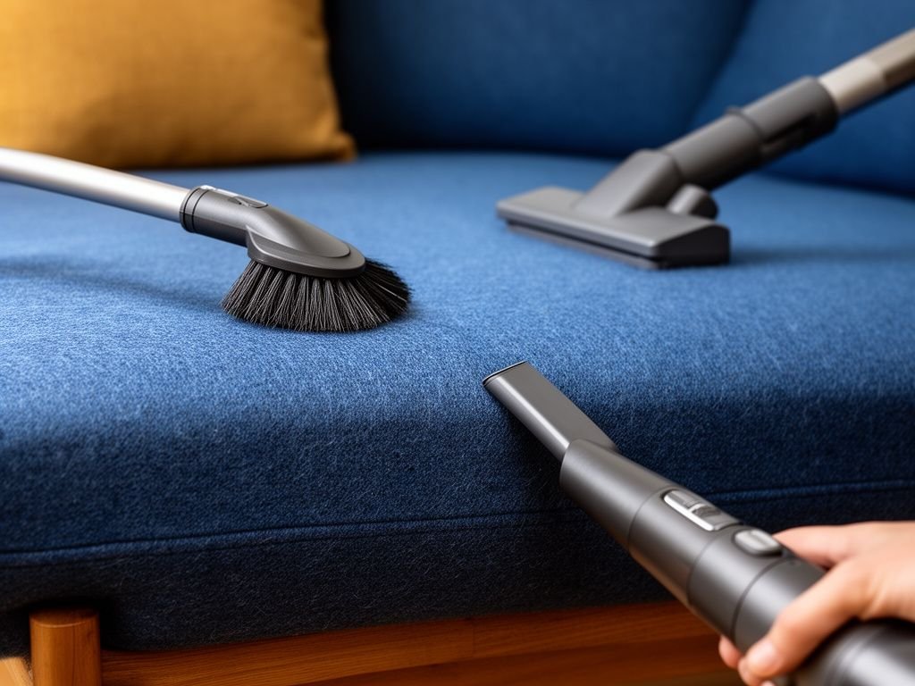 Sofa Nệm Băng Dài Bọc Nỉ Màu Xanh Dương Cho Không Gian Ấm Cúng Vệ sinh sofa nệm băng dài bọc nỉ bằng dụng cụ chuyên dụng