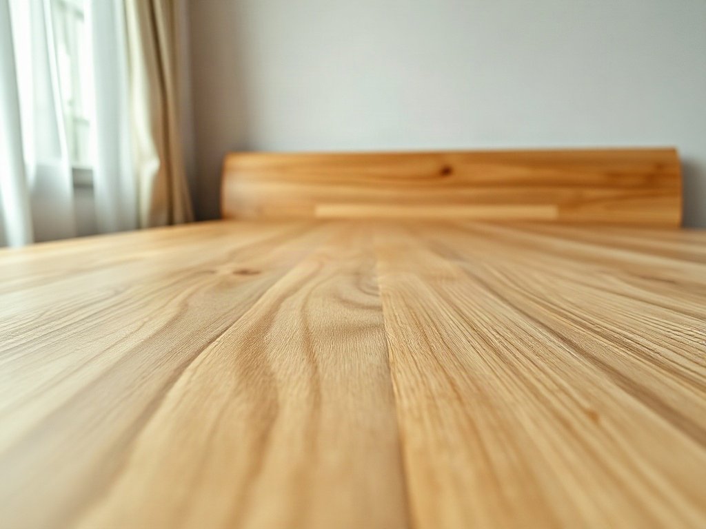 5 cách chống xước mặt giường đơn giản mà hiệu quả Vết xước nhẹ trên mặt giường gỗ tự nhiên gần đầu giường