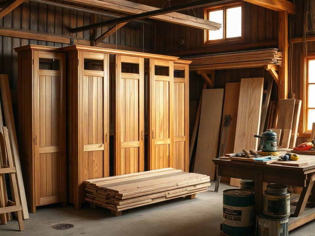 Xưởng mộc làm mới tủ quần áo cũ kỹ tại Thái Bình
