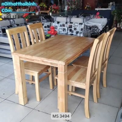 Bàn ăn gỗ cao su 4 ghế