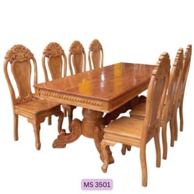 Bàn ăn gõ đỏ mặt nguyên tấm dày 3 phân - Giá tốt TPHCM