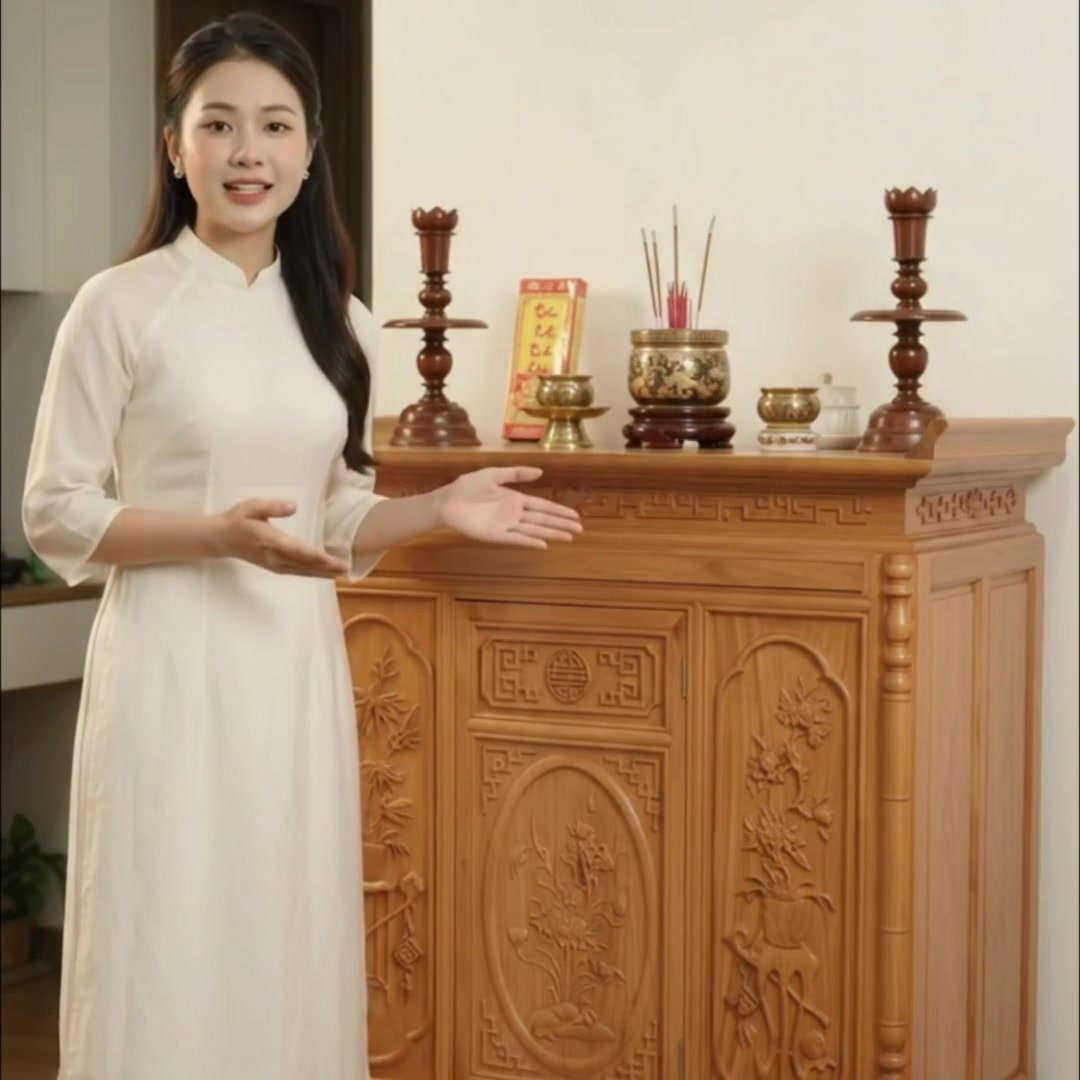 Cách bố trí các vật phẩm trên bàn thờ gia đình