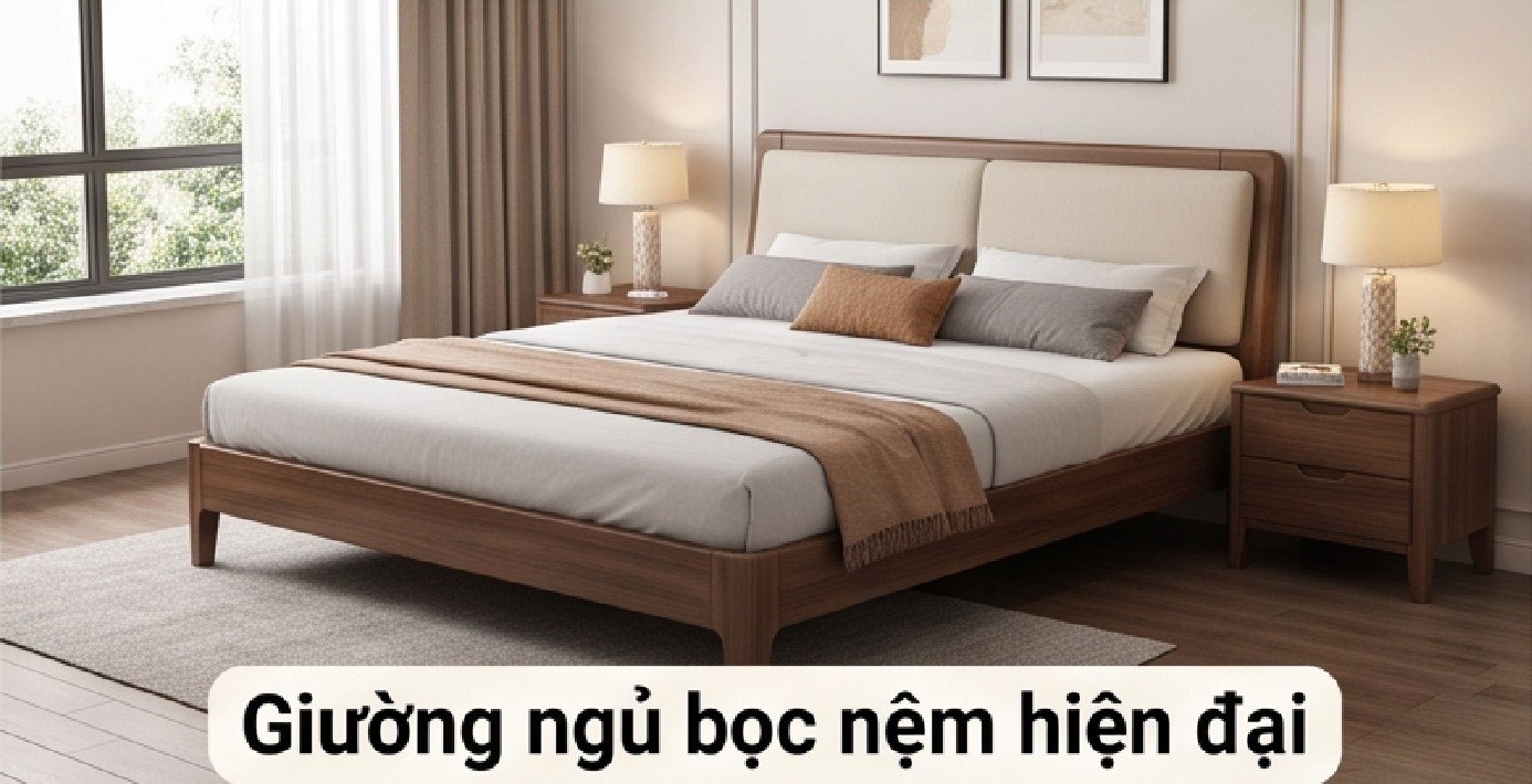 Giường ngủ bọc nệm hiện đại