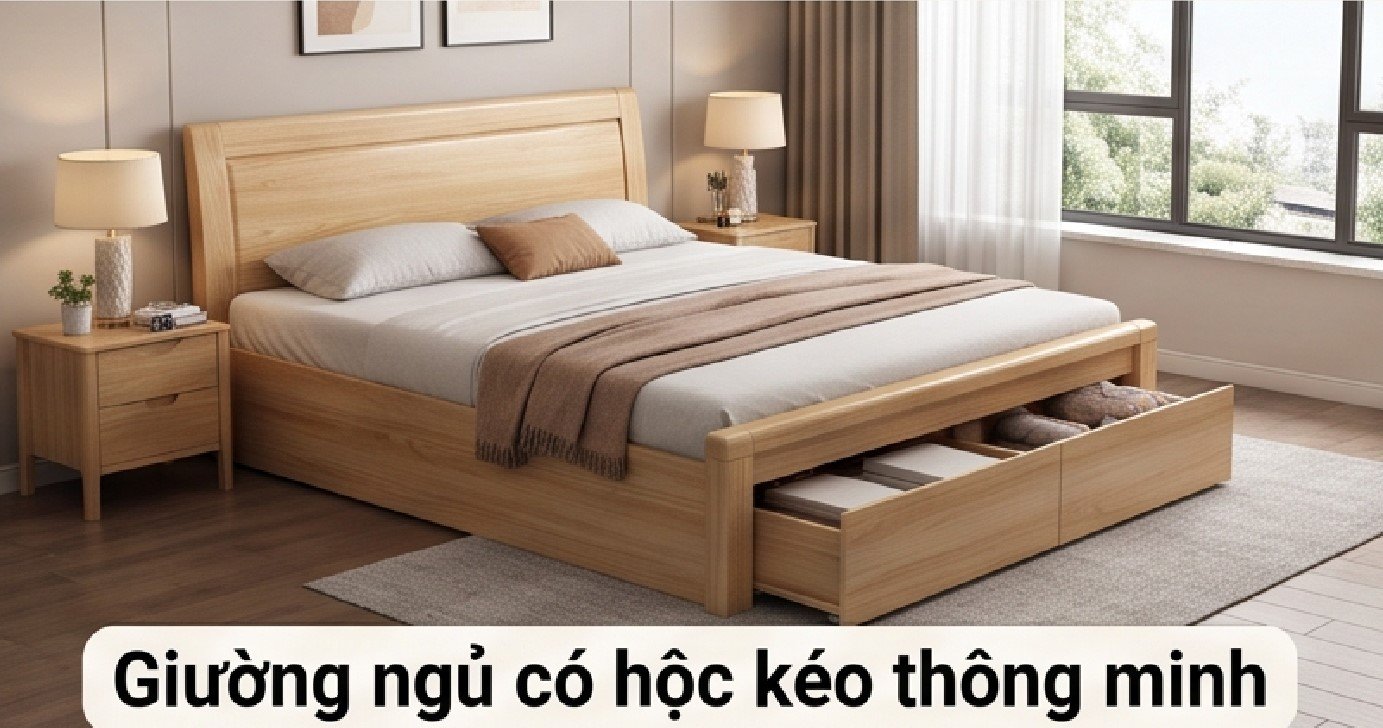 Giường ngủ có hộc kéo thông minh