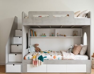 Giường tầng cầu thang hộp hiện đại cho bé