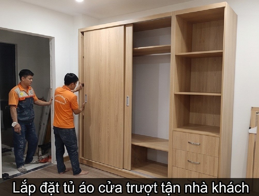 Lắp đặt tủ áo cửa trượt tận nhà khách miễn phí TPHCM