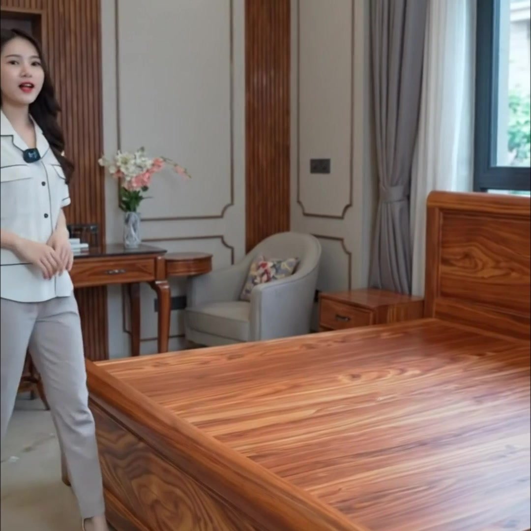 5 Lỗi Phong Thủy Phổ Biến Khi Dùng Giường Gỗ Và Cách Khắc Phục Mẫu giường gỗ đẹp bố trí hài hòa trong phòng ngủ hiện đại