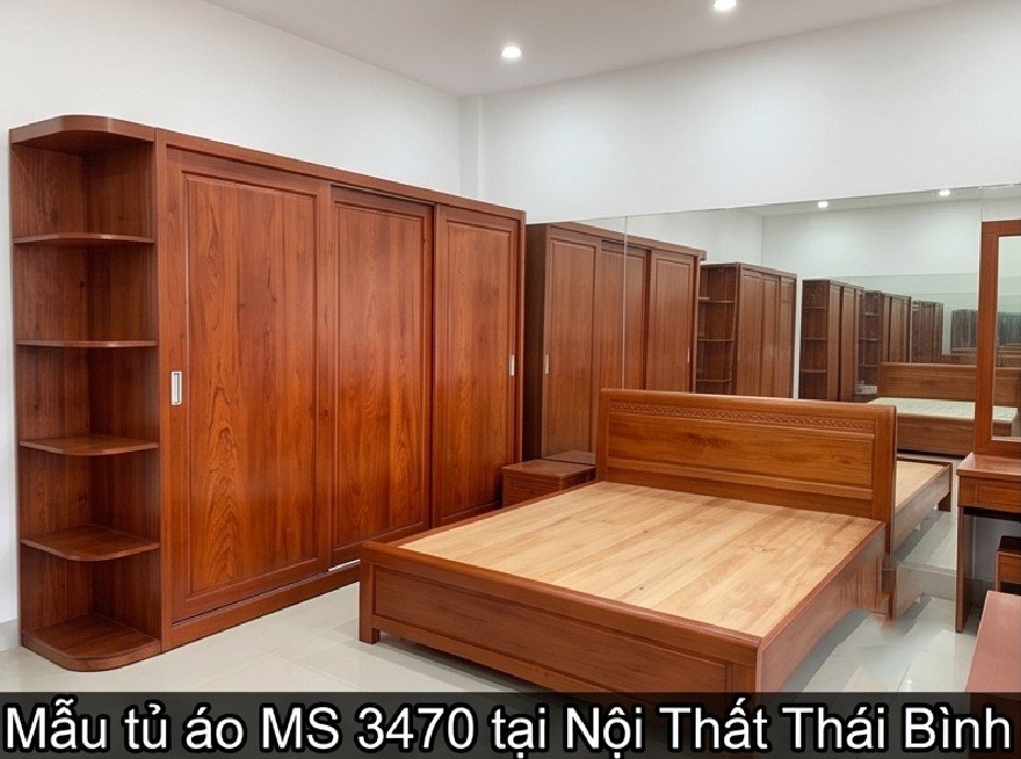 Mẫu tủ áo MS 3470 tại Nội Thất Thái Bình sang trọng