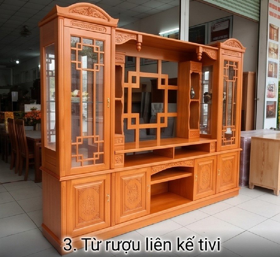Top Mẫu Tủ Tivi Liền Tủ Rượu Giá Rẻ TPHCM Gỗ Gõ Đỏ Đẹp Sang Trọng Mẫu tủ rượu liền kệ tivi gỗ gõ đỏ tự nhiên cao cấp