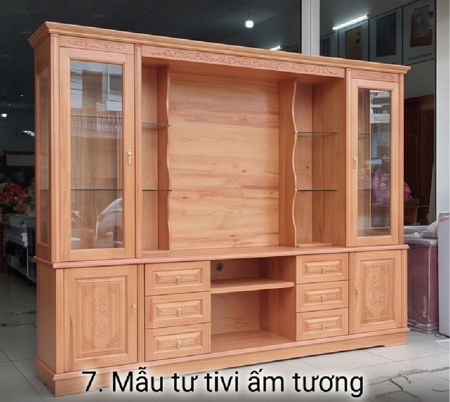 Top Mẫu Tủ Tivi Liền Tủ Rượu Giá Rẻ TPHCM Gỗ Gõ Đỏ Đẹp Sang Trọng Mẫu tủ tivi âm tường kết hợp tủ trang trí gỗ tự nhiên