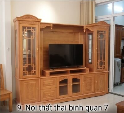 Mẫu tủ tivi liền tủ rượu giá rẻ TPHCM tại Nội Thất Thái Bình Quận 7