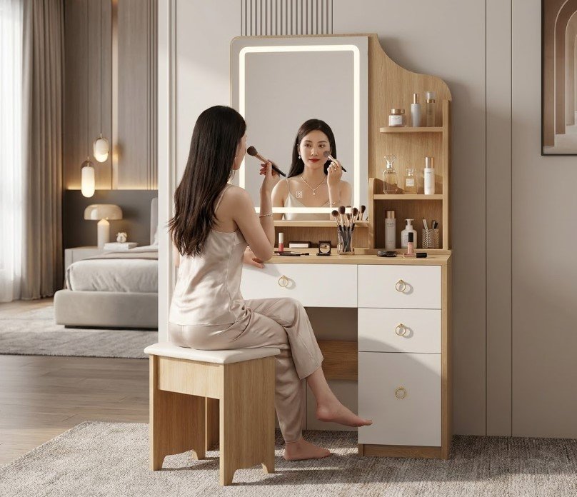 Bàn Trang Điểm Gương Đèn LED