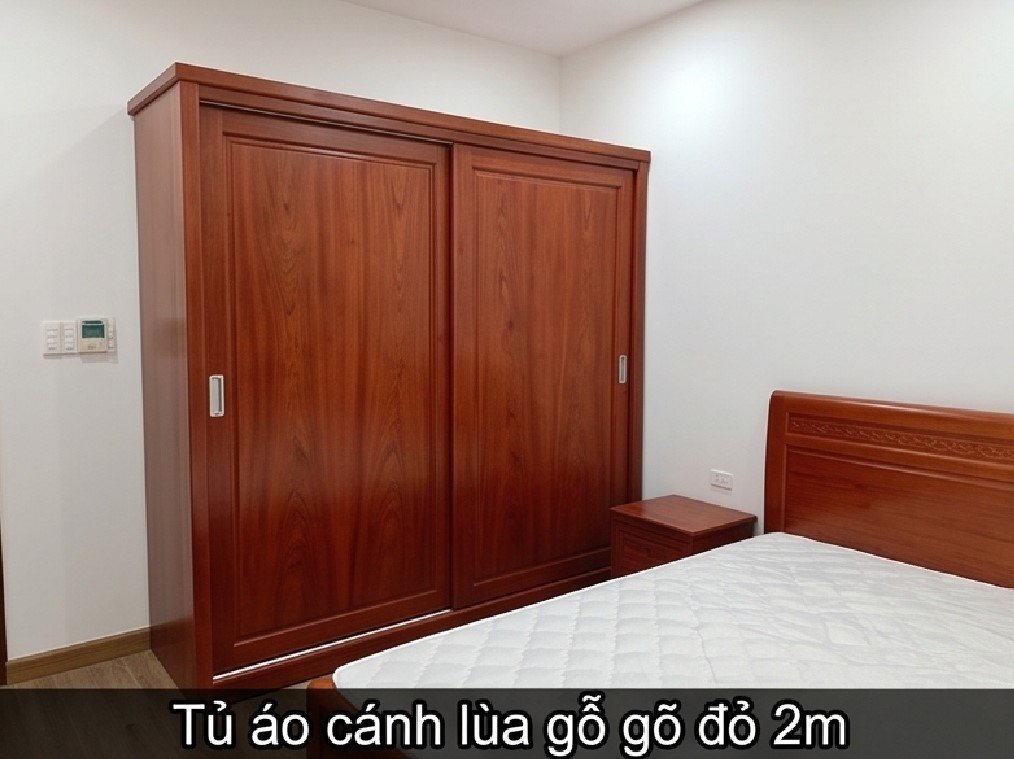 Tủ áo cánh lùa gỗ gõ đỏ 2m sang trọng cho gia đình
