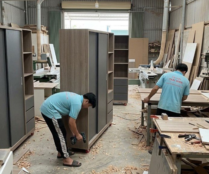 Combo phòng ngủ gỗ công nghiệp hiện đại MS 3495 Tủ quần áo gỗ công nghiệp hiện đại