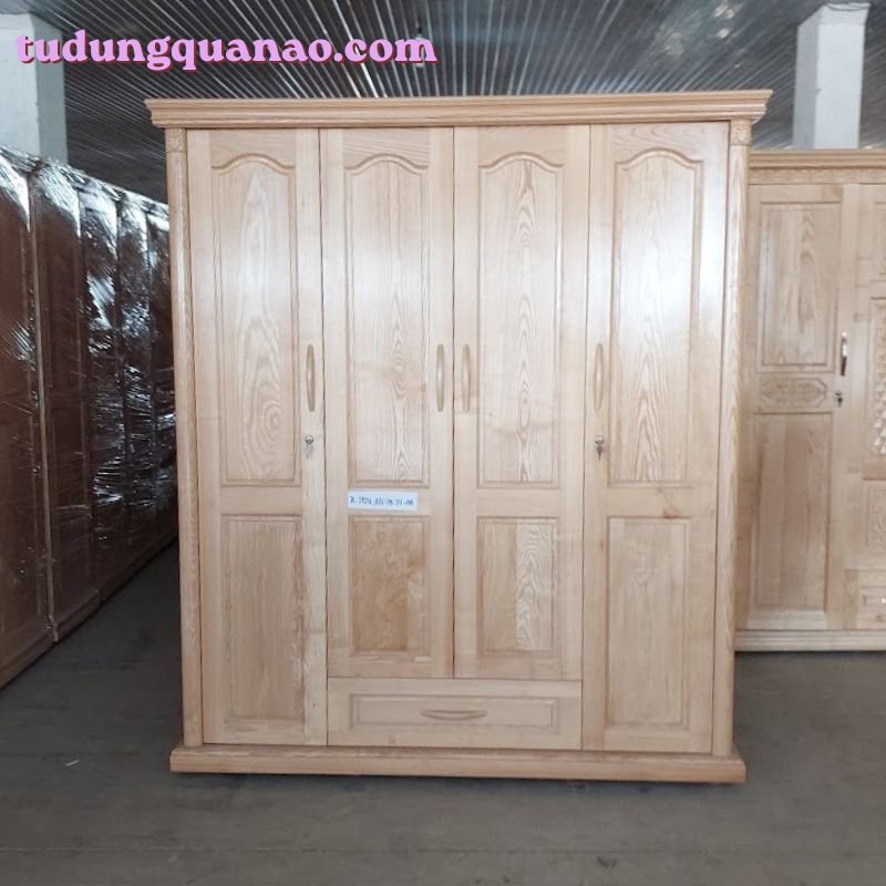 Tủ quần áo gỗ sồi tự nhiên MS 3493 - Giá tốt TPHCM Tủ quần áo gỗ sồi tự nhiên