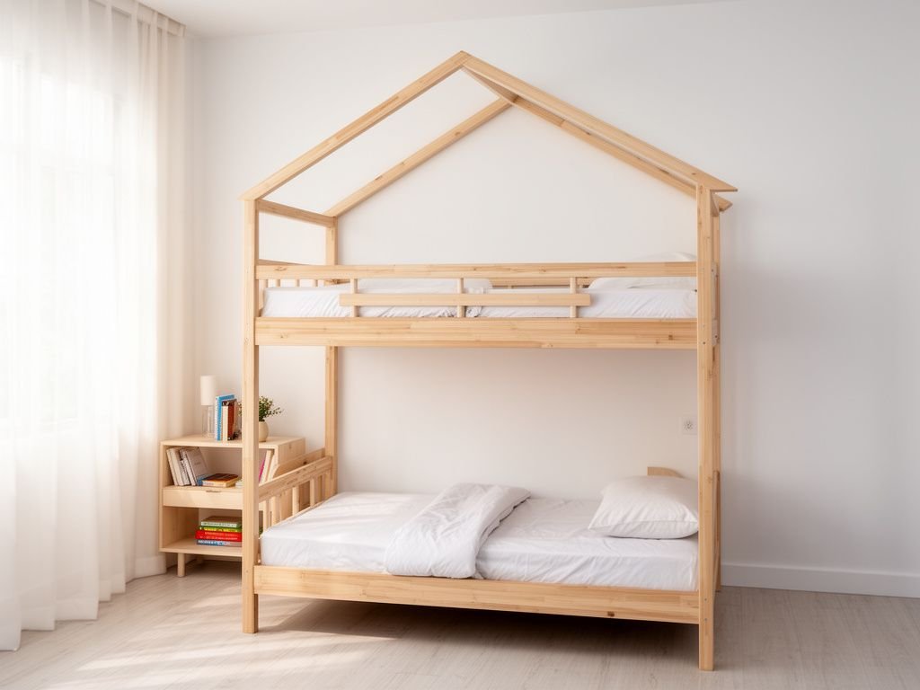 Bảng giá giường tầng cho bé kiểu nhà gỗ hiện đại