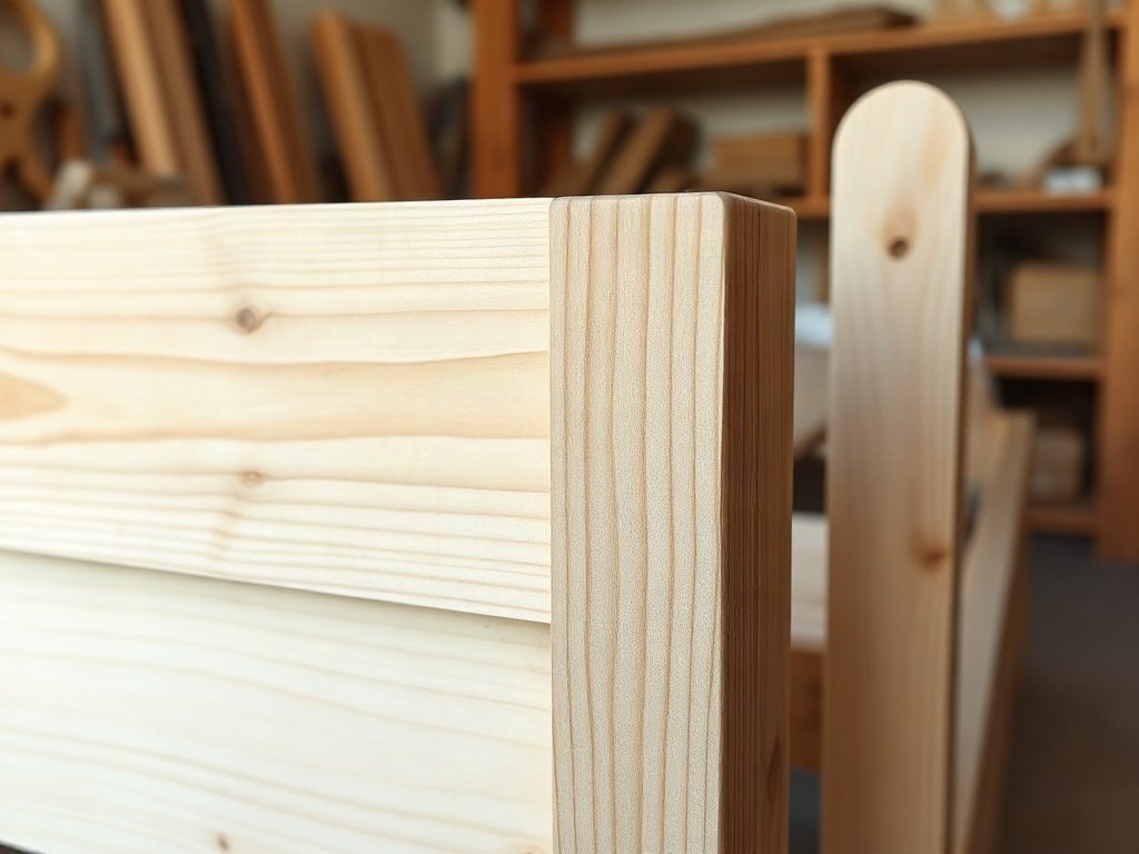 Mua giường ngủ gỗ trẻ em giá rẻ cần quan tâm đến vấn đề gì Cận cảnh mối mộng ghép khung giường ngủ gỗ trẻ em chắc chắn
