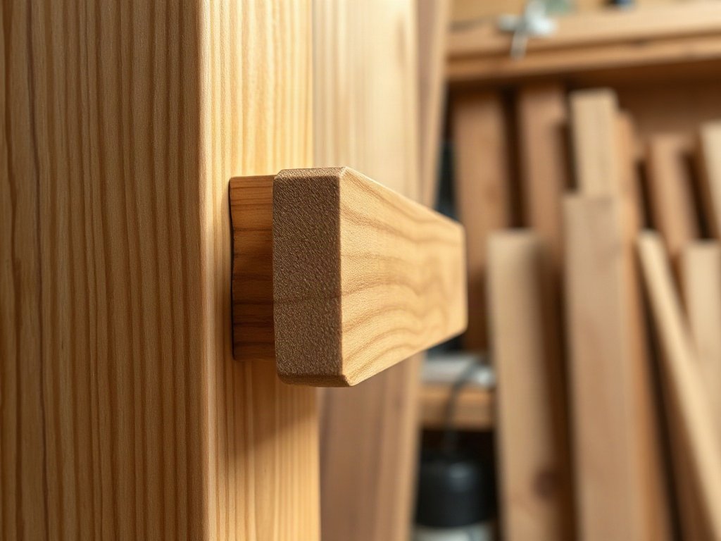 Chi tiết mộng âm dương chắc chắn trên khung tủ hồ sơ gỗ