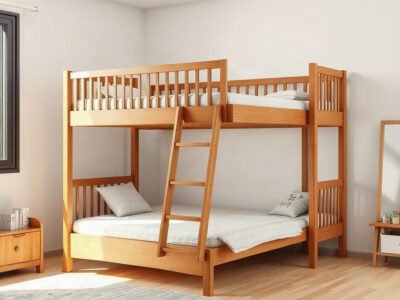 Giường 2 tầng tại quận 10 bằng gỗ tự nhiên trong phòng ngủ hiện đại