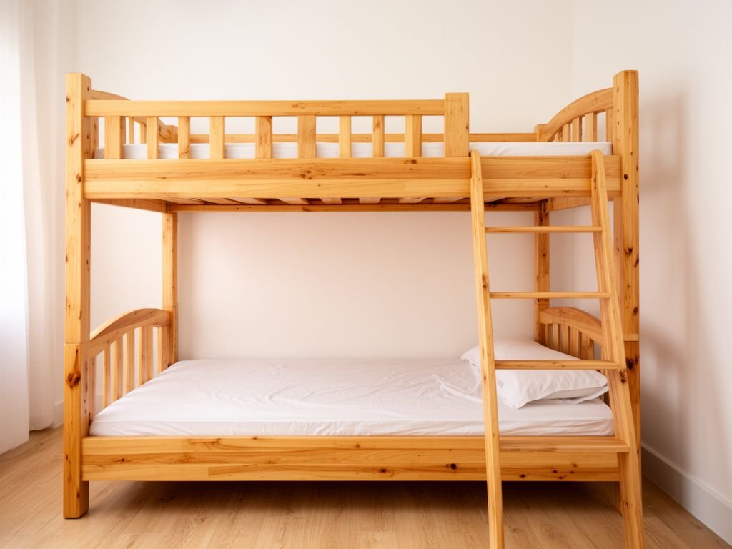 Địa Chỉ Mua Giường Tầng Thông Minh Uy Tín Tại TPHCM Giường tầng gỗ thông tự nhiên trong phòng ngủ sáng