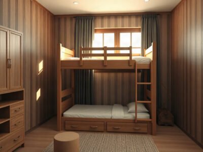 Lợi ích của việc dùng giường tầng đôi gỗ sồi tự nhiên trong phòng ngủ