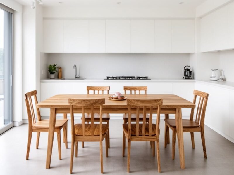 Mẫu Bàn Ăn 6 Ghế Đẹp Giá Rẻ: Chọn Sao Cho Đúng Nhu Cầu Mẫu bàn ăn 6 ghế đẹp giá rẻ gỗ tự nhiên trong phòng bếp hiện đại