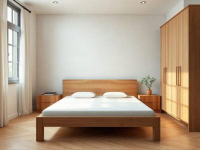 Mẫu giường ngủ đẹp hiện đại cho mọi nhà bằng gỗ sồi tự nhiên