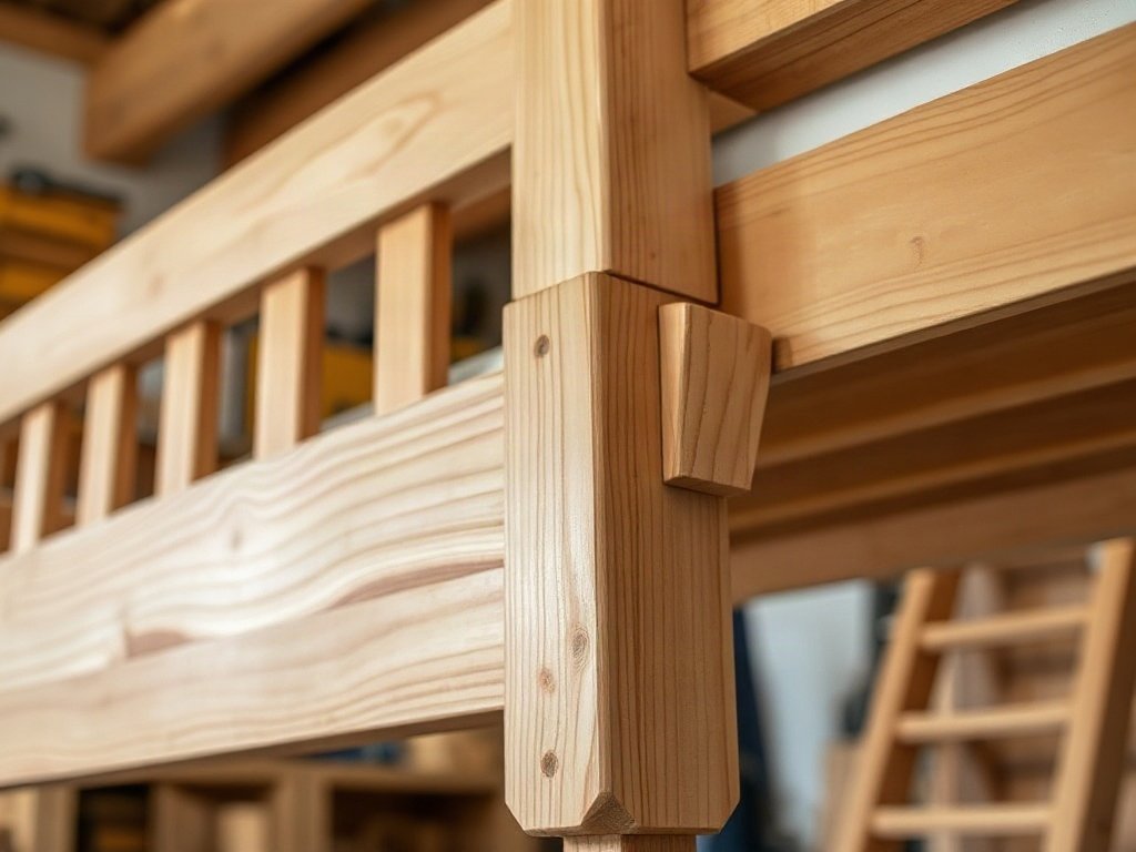 Mối mộng ghép chắc chắn và cầu thang giường tầng có tay vịn