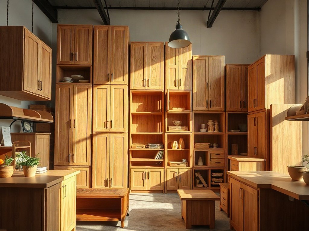 Showroom nội thất gỗ trưng bày nhiều mẫu tủ cao cấp tại TPHCM