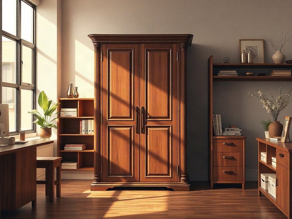 Những thiết kế độc đáo dành cho nội thất văn phòng đơn giản Tủ hồ sơ gỗ tự nhiên cánh đặc trong văn phòng đơn giản